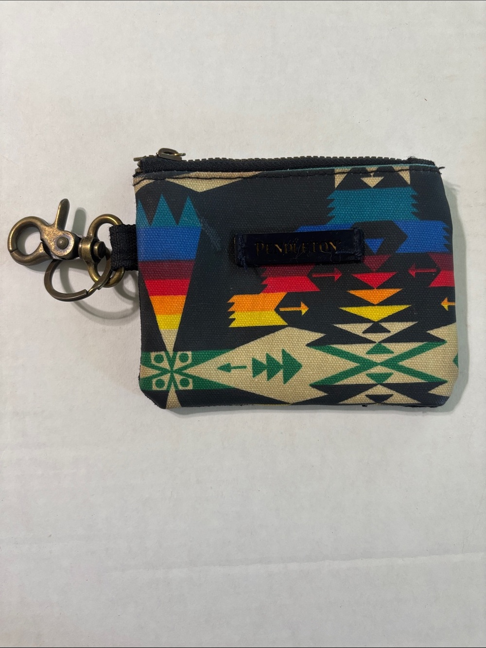Pendleton Black Multicolor Aztec Key Pouch